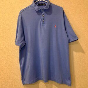 Polo Ralph Lauren Men's Classic-Fit Short Sleeve Polo Light Blue Pink Pony Logo